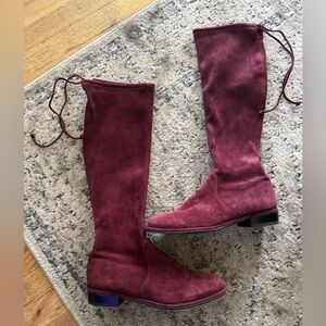 Stuart Weitzman Maroon Kneezie Boots Size 36 1/2